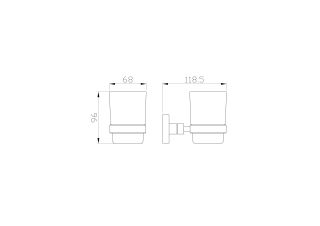 Стакан для зубных щеток с держателем Wonzon & Woghand Polo WW-8921 хром